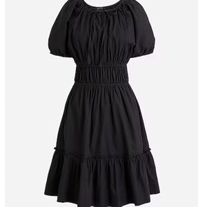J. Crew Tall Cinched-Waist Puff-Sleeve Dress Black Size XSTall